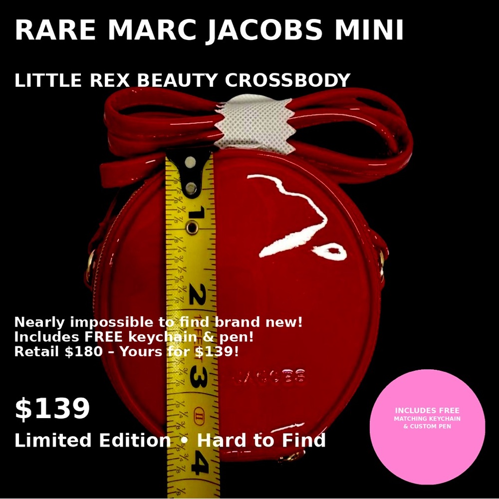 RARE BUNDLE *Marc Jacobs* LITTLE REX min crossbody* Bag Charm & Pen wt Purchase